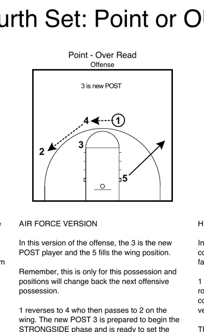 Air Force version of Point Over continued, showing read progression off modified spacing